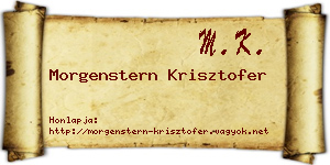 Morgenstern Krisztofer névjegykártya